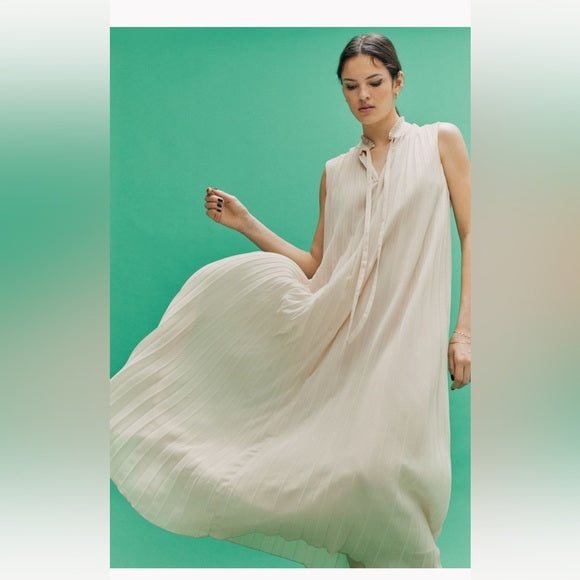 H&M Tie Detail Pleated Dress