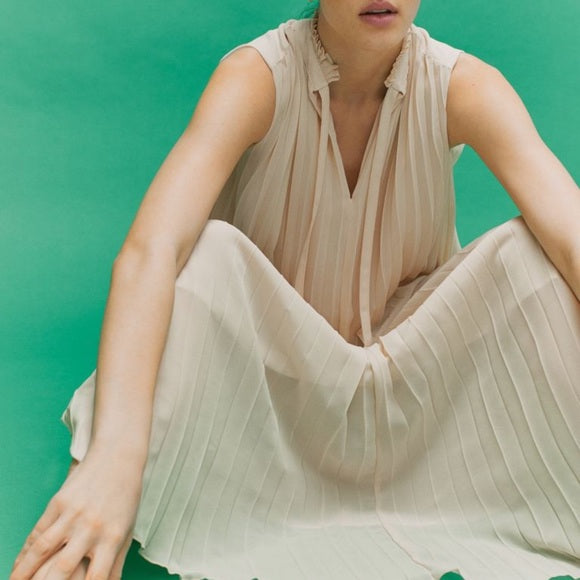 H&M Tie Detail Pleated Dress