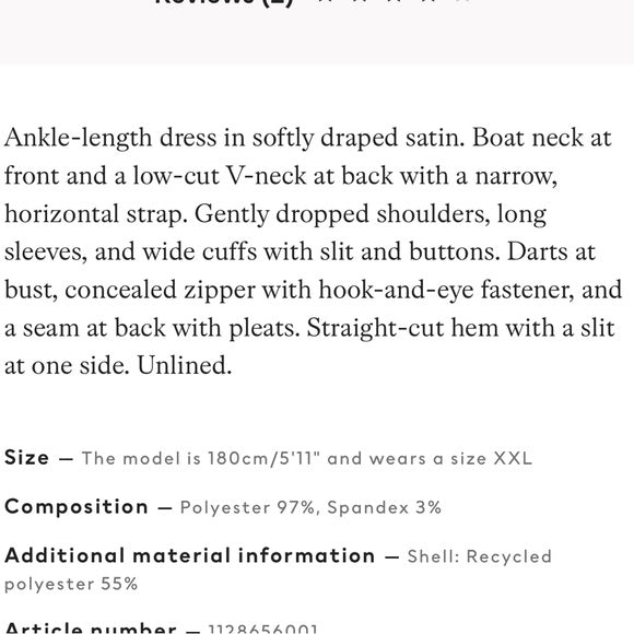 H&M Satin Dress
