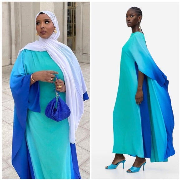 H&M Ramadan Modest Tie Dye Kaftan Dress Limited Edition