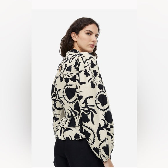 H&M Smocked Cotton Blouse