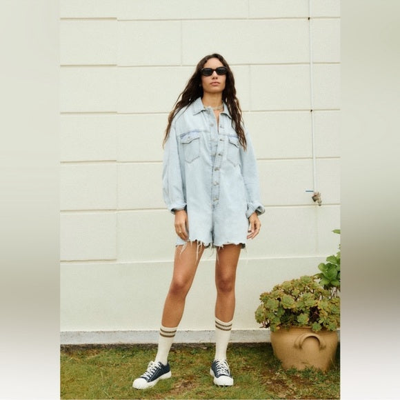 Zara Trf Denim Mini Dress