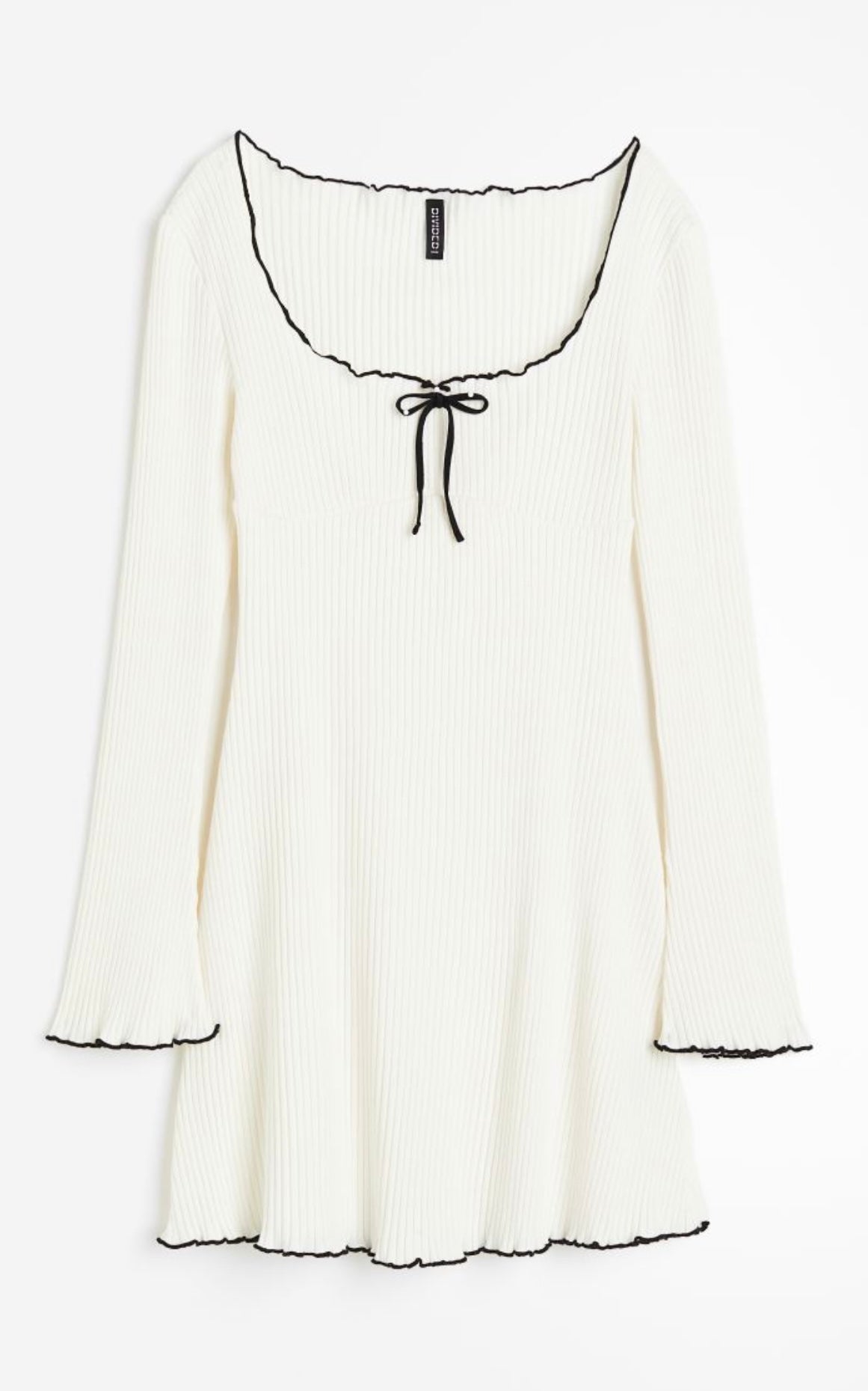 H&M Ribbed Jersey Dress White