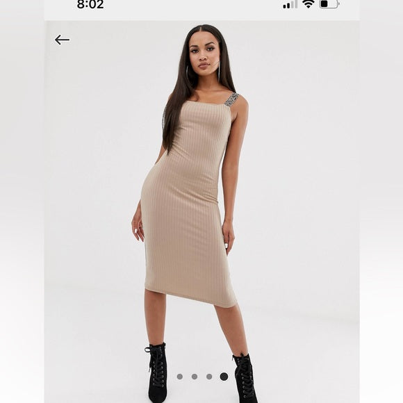 River Island Bodycon Dress Beige