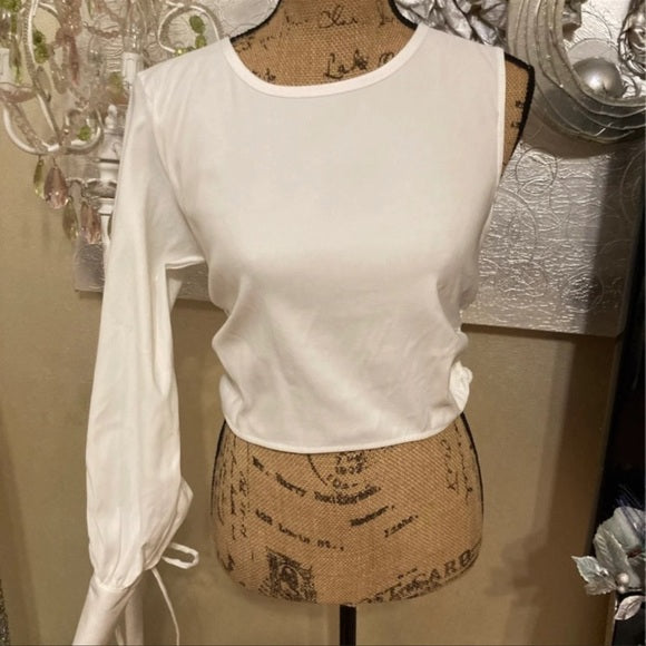 Zara White Top With One Sleeve