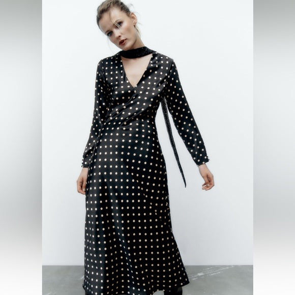 Zara Polka Dot Midi Dress