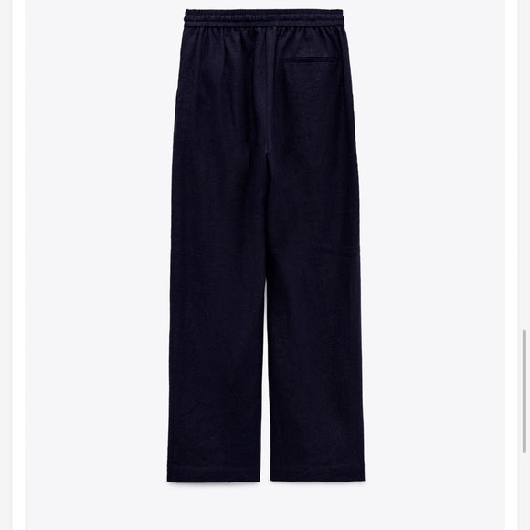 Zara Wide Leg Linen Blend Pants