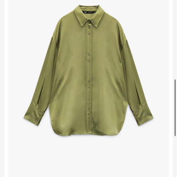 Zara Oversized Satin Effect Shirt