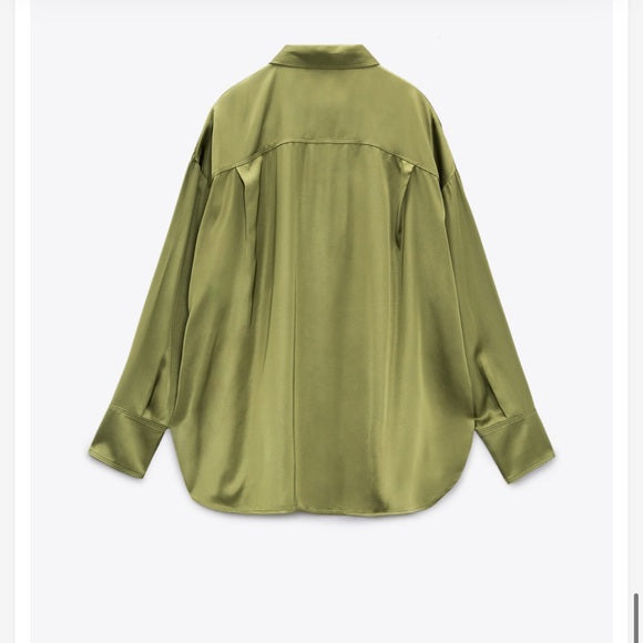 Zara Oversized Satin Effect Shirt