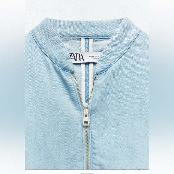 Zara Denim Bomber Jacket