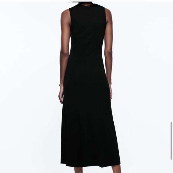 Zara Knit Midi Dress Black