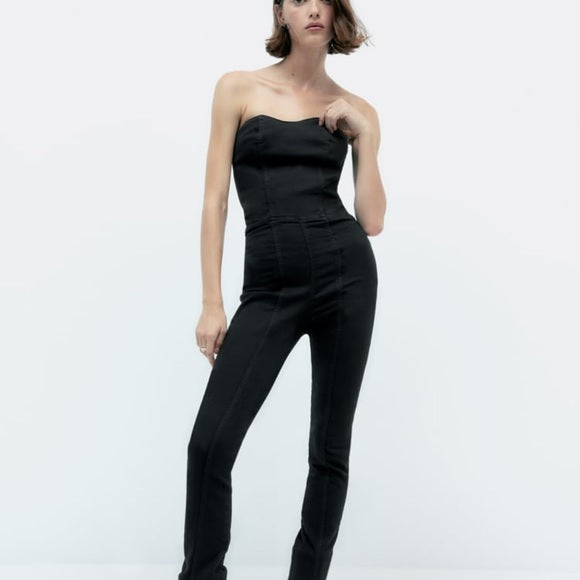 Zara Denim Trf Jumpsuit