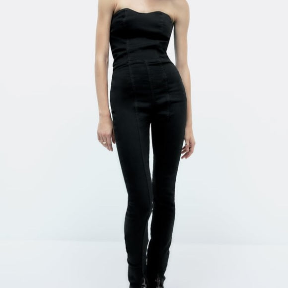 Zara Denim Trf Jumpsuit