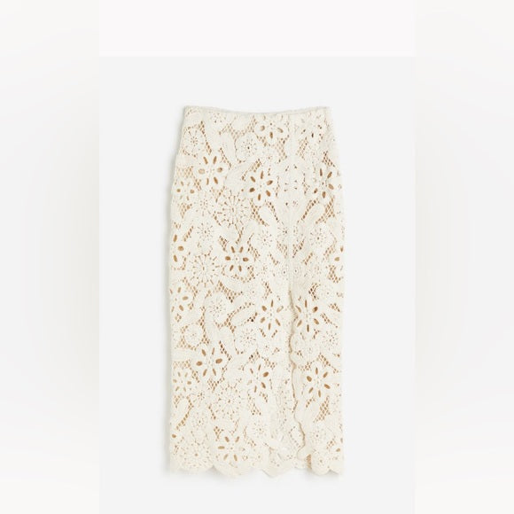 H&M Crochet Look Midi Skirt