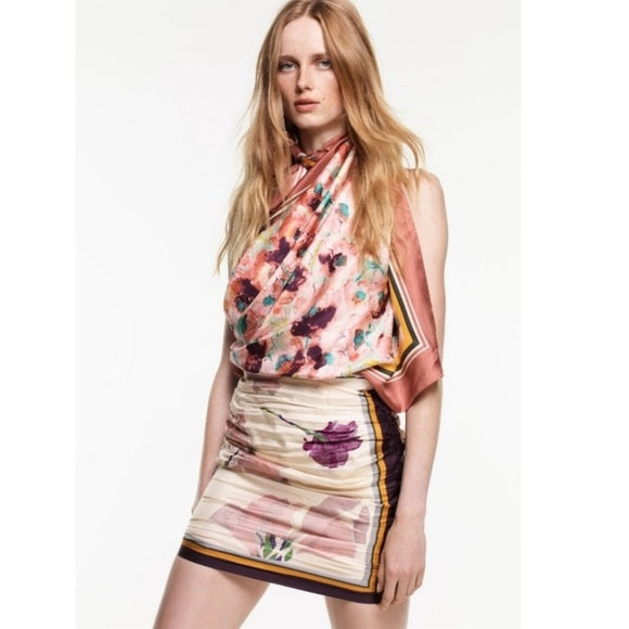 Zara 3-In-1 Limited Edition Printed Silk Hankerchief Dress