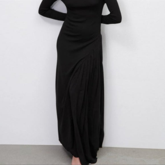 Zara Combination Knit Dress Black