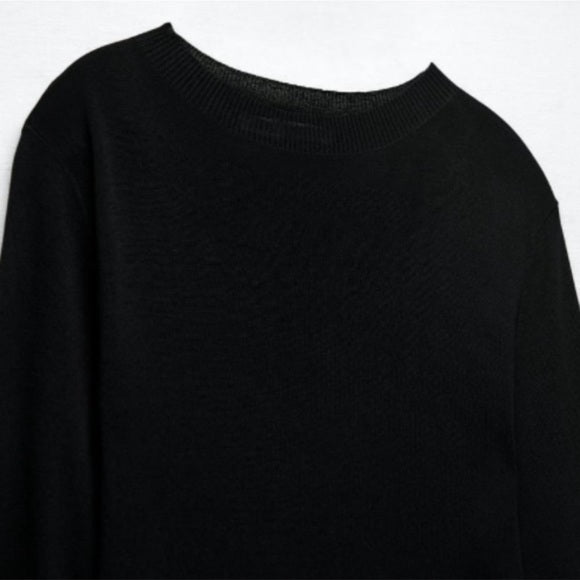 Zara Combination Knit Dress Black