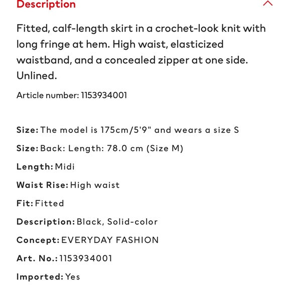 H&M Crochet-Look Skirt