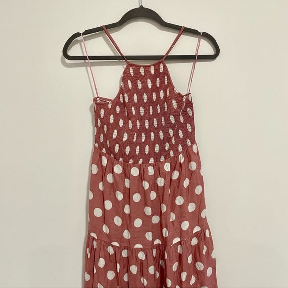 Zara Polka Dot Midi Dress Back Cutout