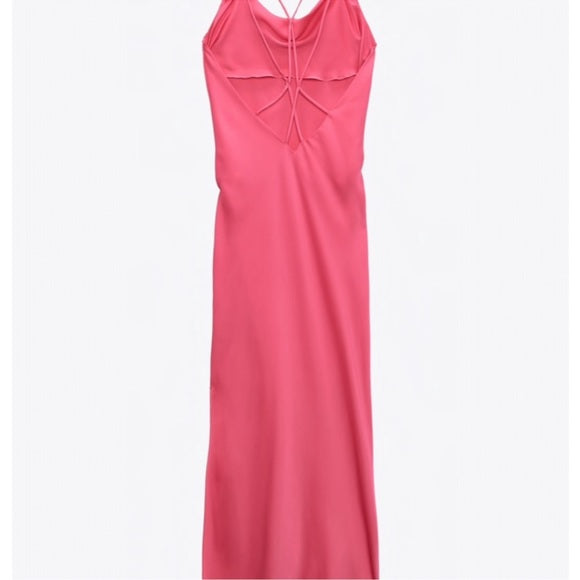 Zara Pink Satin Lingerie Style Dress