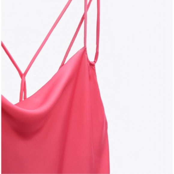 Zara Pink Satin Lingerie Style Dress