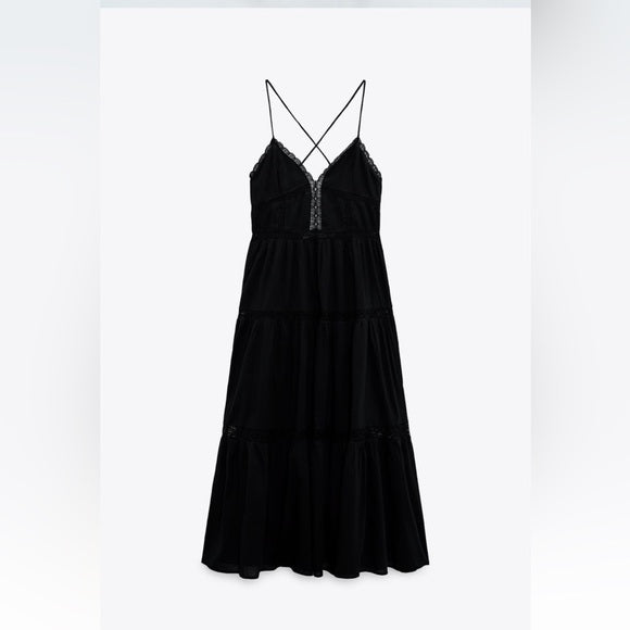 Zara Lace Insert Midi Dress