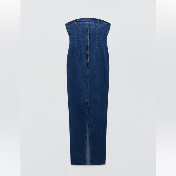 Zara Fitted Zw Denim Dress